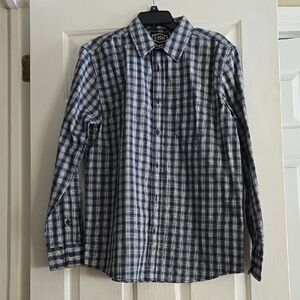 Gibson Men's Blue and White Plaid Shirt